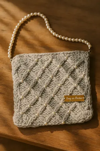 Bolsa de Croché Cinza